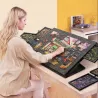 Ogromna mata filcowa do puzzli Stolik zamykany 6 szuflad organizer 77x54 cm