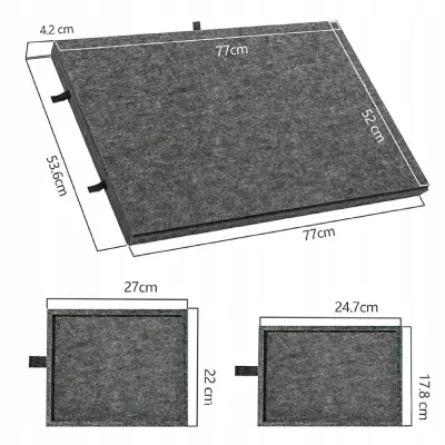 Ogromna mata filcowa do puzzli Stolik zamykany 6 szuflad organizer 77x54 cm