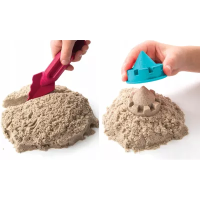 Piasek dynamiczny kinetyczny zestaw PLAŻA wiaderko foremki 6 kolorów 1,5 kg