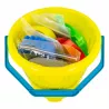 Piasek dynamiczny kinetyczny zestaw PLAŻA wiaderko foremki 6 kolorów 1,5 kg