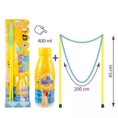 Zestaw do Wielkich Baniek Mydlanych TUBAN - Sznurek 200 cm + Płyn 400 ml