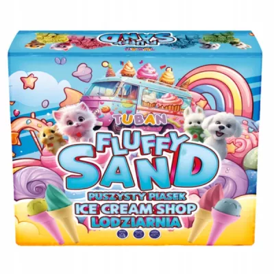 Fluffy Sand Zestaw Lodziarnia - Puszysty Pachnący Piasek Kreatywny 4 kolory