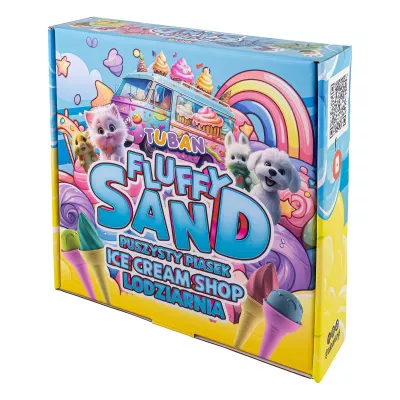 Fluffy Sand Zestaw Lodziarnia - Puszysty Pachnący Piasek Kreatywny 4 kolory