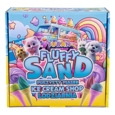 Fluffy Sand Zestaw Lodziarnia - Puszysty Pachnący Piasek Kreatywny 4 kolory