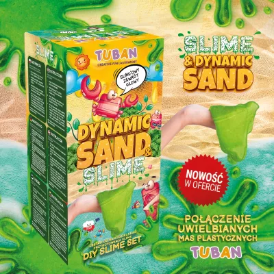 Tuban Zestaw DIY Slime + Dynamic Sand - Kreatywny zestaw 2w1 dla dzieci