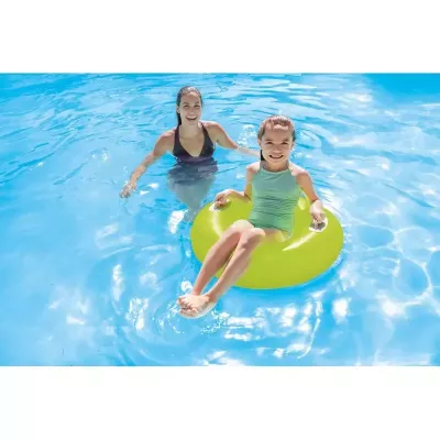 Koło do pływania Intex 76 cm z uchwytami – dmuchane kółko plażowe neon zielony