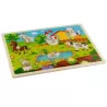 Puzzle Drewniane Farma z Uchwytami – Układanka Edukacyjna dla Dzieci 3+