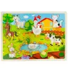 Puzzle Drewniane Farma z Uchwytami – Układanka Edukacyjna dla Dzieci 3+