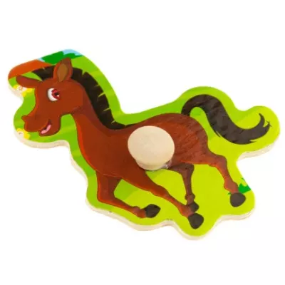 Puzzle Drewniane Farma z Uchwytami – Układanka Edukacyjna dla Dzieci 3+