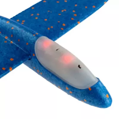 Samolot Styropianowy LED 49 cm dla Dzieci | Szybowiec Rzutka z Podświetleniem