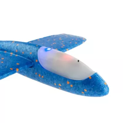 Samolot Styropianowy LED 49 cm dla Dzieci | Szybowiec Rzutka z Podświetleniem