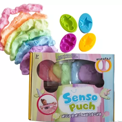 SensoPuch Lekka Masa Sensoryczna – Miękka, Puszysta, Nie Wysycha | Kreatywna Zabawa dla Dzieci 3+