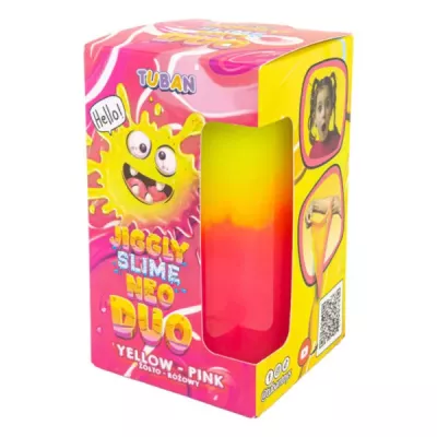 Jiggly Slime Neo Duo Żółto Różowy 430 g | Masa Sensoryczna Glutek