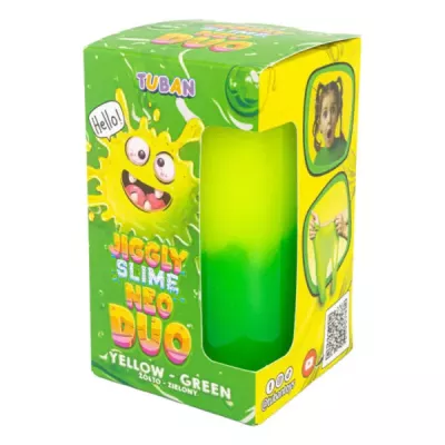 Jiggly Slime Neo Duo Żółto Zielona 430 g | Masa Sensoryczna Glutek