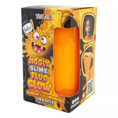 Jiggly Slime Fluo Glow Pomarańczowy 430 g | Świecący Glutek