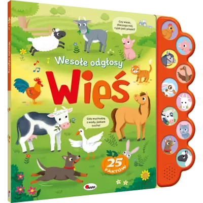 Książka dźwiękowa wieś 10 odgłosów zwierząt sensoryczna dla dzieci