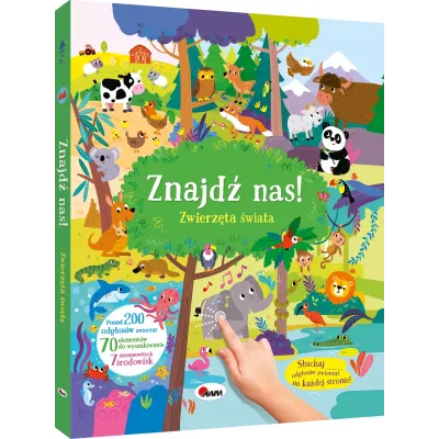 Książeczka sensoryczna zwierzęta świata 200 dźwięków gra edukacyjna