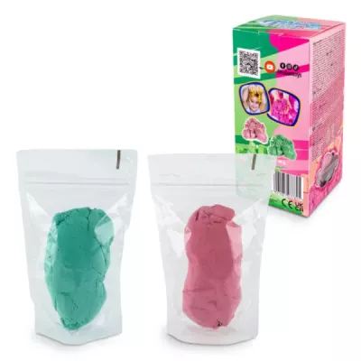 Fluffy Sand 2x70g różowy zielony puszysty piasek sensoryczny