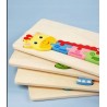 Drewniane edukacyjne klocki puzzle dla dzieci – nauka liczb, kolorów i kształtów przez zabawę
