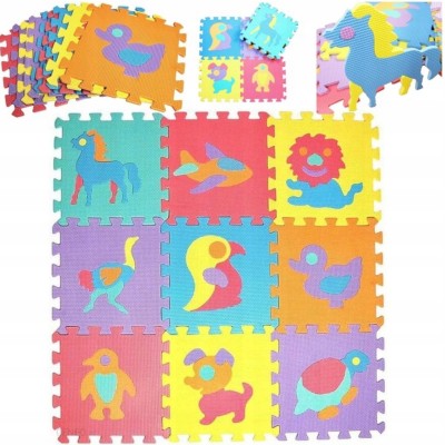 Puzzle piankowe dla dzieci EVA – mata edukacyjna z motywem zwierząt 10 szt.