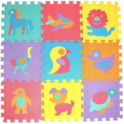 Puzzle piankowe dla dzieci EVA – mata edukacyjna z motywem zwierząt 10 szt.