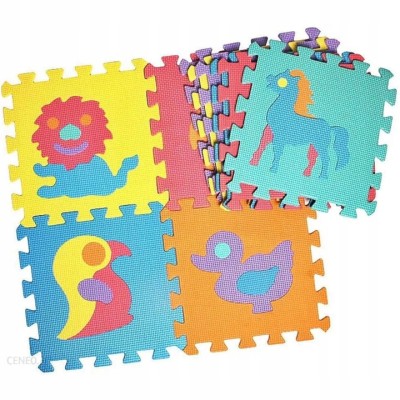 Puzzle piankowe dla dzieci EVA – mata edukacyjna z motywem zwierząt 10 szt.