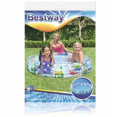 Bestway basen dmuchany dla dzieci 152 cm  51004– trwały ogrodowy basenik z motywem morskich zwierzątek
