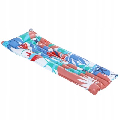 Materac do pływania z zagłówkiem w kwiaty Bestway 44033 – 183x69 cm, lekki i wygodny