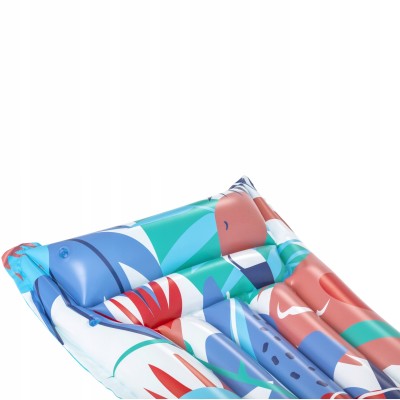 Materac do pływania z zagłówkiem w kwiaty Bestway 44033 – 183x69 cm, lekki i wygodny