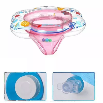 Fotelik do pływania dla dzieci z majteczkami i grzechotkami – stabilne koło dmuchane 51 cm | bezpieczeństwo i zabawa w wodzie