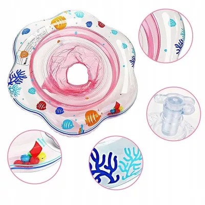 Fotelik do pływania dla dzieci z majteczkami i grzechotkami – stabilne koło dmuchane 51 cm | bezpieczeństwo i zabawa w wodzie
