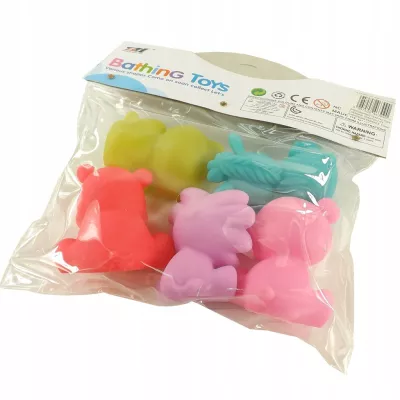 Gumowe zabawki do kąpieli – kolorowe zwierzątka z piszczałką dla dzieci