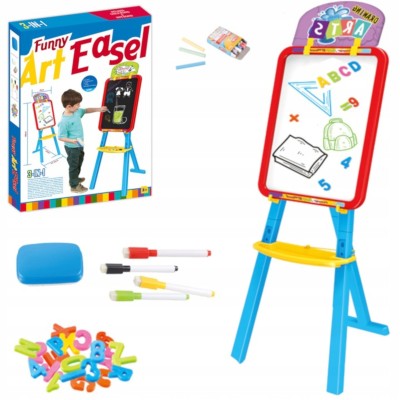 Duża Dwustronna Tablica Kredowo-Magnetyczna 3w1 – Zabawka Edukacyjna Dla Dzieci | 4mini.pl