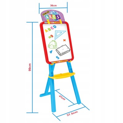 Duża Dwustronna Tablica Kredowo-Magnetyczna 3w1 – Zabawka Edukacyjna Dla Dzieci | 4mini.pl