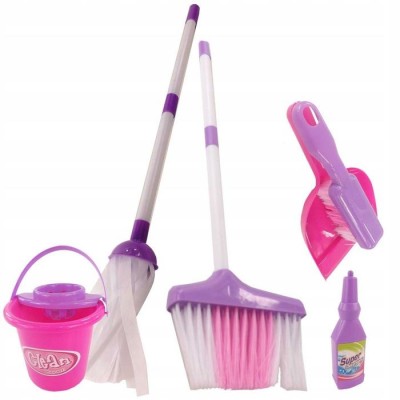 Zestaw do sprzątania dla dzieci – Wiaderko, Mop, Miotła i Płyn  | Nauka porządku i zabawa od 3 lat