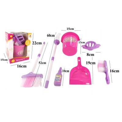 Zestaw do sprzątania dla dzieci – Wiaderko, Mop, Miotła i Płyn  | Nauka porządku i zabawa od 3 lat