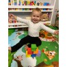 Miękkie gumowe klocki sensoryczne 6 szt. – edukacyjne, piszczące, kolorowe