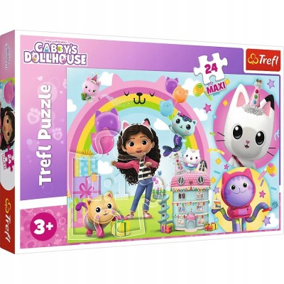 Puzzle Koci Domek Gabi Trefl 24 elementy – układanka edukacyjna dla dzieci 3+ 14353