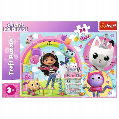 Puzzle Koci Domek Gabi Trefl 24 elementy – układanka edukacyjna dla dzieci 3+ 14353