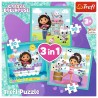 Puzzle 3w1 Koci Domek Gabi – edukacyjna układanka dla dzieci | Trefl 34871