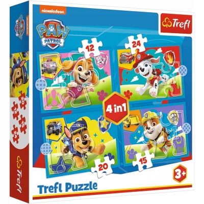 Puzzle 4w1 Psi Patrol Biegnące Pieski 3+ Trefl 34628 Puzzle 4w1 Psi Patrol Biegnące Pieski 3+ Trefl 34628