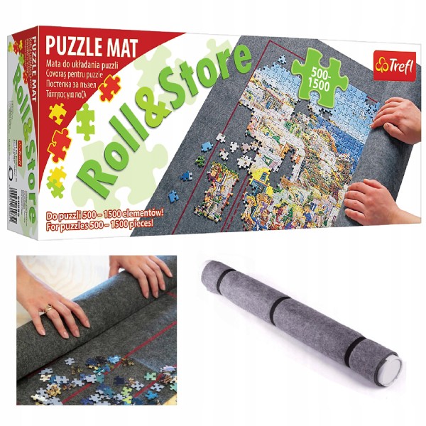 Mata do puzzli z tubą 500–1500 elementów | Trefl | Filcowa mata z nadrukiem i rzepami 60985