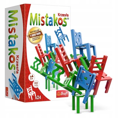 Mistakos 24 Stołki 02075 – Gra Planszowa Zręcznościowa dla Dzieci i Rodziny