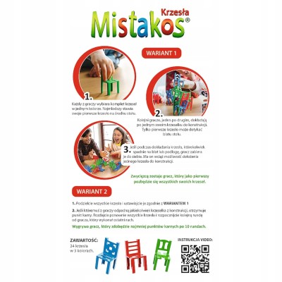 Mistakos 24 Stołki 02075 – Gra Planszowa Zręcznościowa dla Dzieci i Rodziny