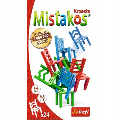 Mistakos 24 Stołki 02075 – Gra Planszowa Zręcznościowa dla Dzieci i Rodziny