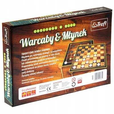 Warcaby i Młynek – rodzinne gry planszowe 2w1 Trefl 01681