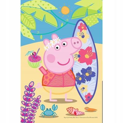 Puzzle Świnka Peppa na plaży – 54 elementy, edukacyjna zabawka dla dzieci od 4 lat – Trefl