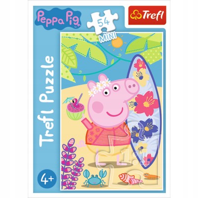 Puzzle Świnka Peppa na plaży – 54 elementy, edukacyjna zabawka dla dzieci od 4 lat – Trefl