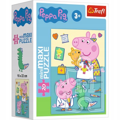 Puzzle Peppa Pig 20 elementów miniMAXI – bajkowa układanka edukacyjna | Trefl 21127