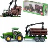 Traktor z przyczepą leśną Siku Farmer – metalowy model 1:50 do kreatywnej zabawy i kolekcjonowania S1954